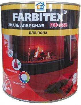 Эмаль ПФ-266 Farbitex, желто-коричневый, 10 кг купить в СОМ
