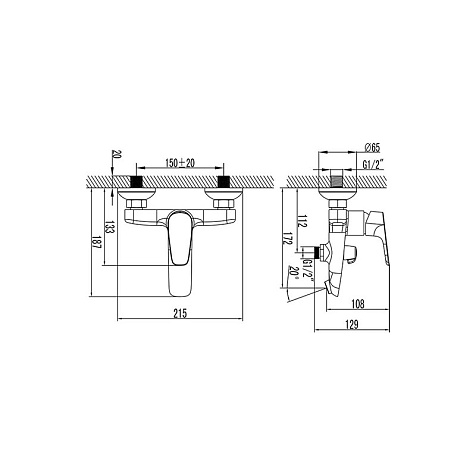 Смеситель для ванны Iddis Zodiac X ZDXSB02i02WA, короткий излив купить в СОМ