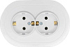 Механизм розетки  LEZARD OSEN Осень 2 гнезда, с заземлением,  круглая, белая купить в СОМ