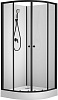 Кабина душевая Loranto CS-21800-100, 100 х100 х205, черный профиль, прозрачное стекло купить в СОМ