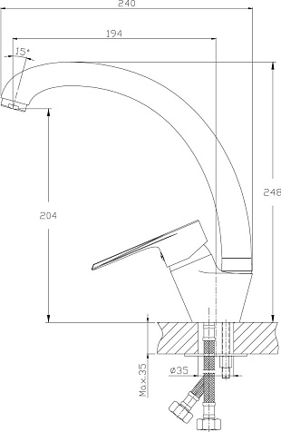 Смеситель для мойки Rossinka RS28-23 купить в СОМ
