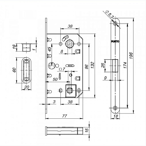 Защелка врезная магнитная ML96WC-50/BL SSG сатин.золото купить в СОМ