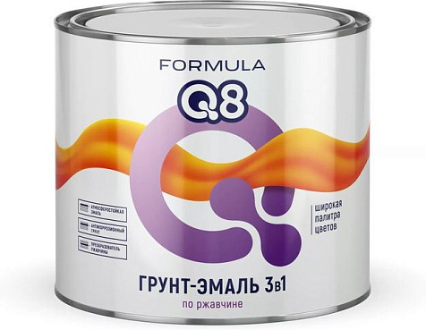 Грунт-эмаль по ржавчине Formula Q8, серая, 1.8 кг купить в СОМ