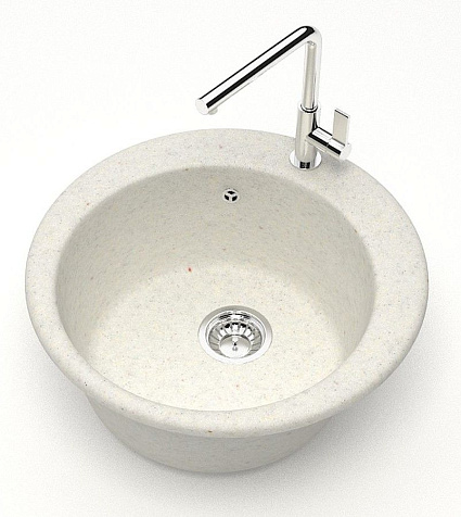 Мойка каменная Granit Bergge ZETT 30/Q7, D475 мм, хлопок, матовая купить в СОМ