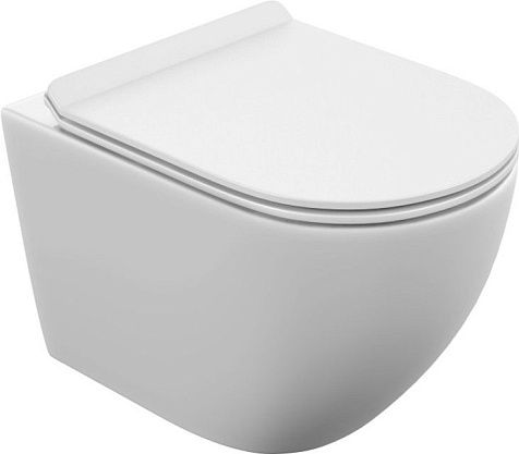 Унитаз подвесной Cersanit Brasko Vortex DPL EO slim, безободковый, торнадо, дюропласт, микролифт купить в СОМ