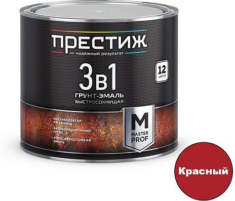 Грунт-эмаль по ржавчине Престиж, быстросохнущая, красный, 1.9 кг купить в СОМ