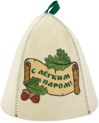 Шапка банная С лёгким паром! полиэфир 70%, шерсть 30% купить в СОМ