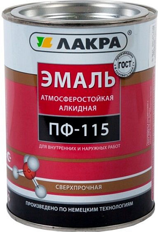 Эмаль алкидная ПФ-115 Лакра, белая матовая, 1 кг купить в СОМ