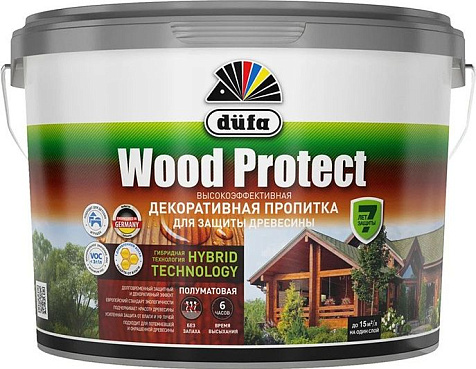 Пропитка защитно-декоративная Dufa WOOD PROTECT, сосна, 2.5 л купить в СОМ