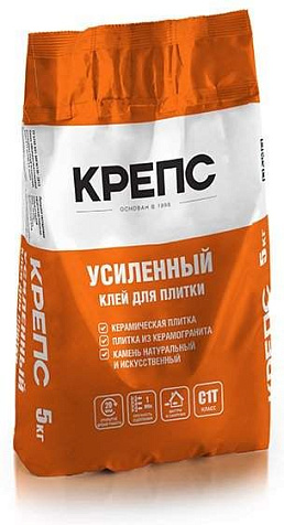 Клей КРЕПС Усиленный д/плитки, 5кг/фасовка купить в СОМ