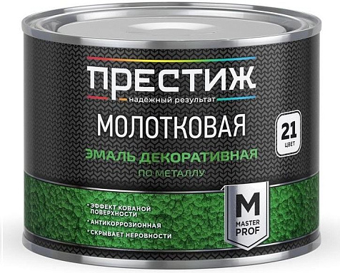 Эмаль Престиж с молотковым эффектом, серебристая, 0,4л купить в СОМ
